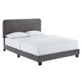 thumbnail image 1 of Modway Celine Channel Tufted Performance Velvet Queen Platform Bed in Gray, 1 of 9