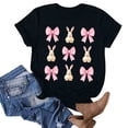 thumbnail image 4 of QUNYINEY Crew Neck Women's T-Shirts Easter Short Sleeve Casual Pullover Tops Funny Loose Womens Tops, 4 of 4