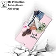 thumbnail image 6 of SaniMore Wallet Case for iPhone 14 Pro 6.1" 2022, PU Leather Color Painting Kickstand Wrist Strip Magnetic Clasp Cash Pocket Card Holders Shockproof Full Protective Case for iPhone 14 Pro, Girl, 6 of 9