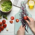 thumbnail image 3 of Butterflies Cutting Board, Female Eye Eyelashes Mascara Stare Party Makeup Animal Print, Decorative Tempered Glass Cutting and Serving Board, Wine Bottle Shape, Pale Pink Purple, by Ambesonne, 3 of 5