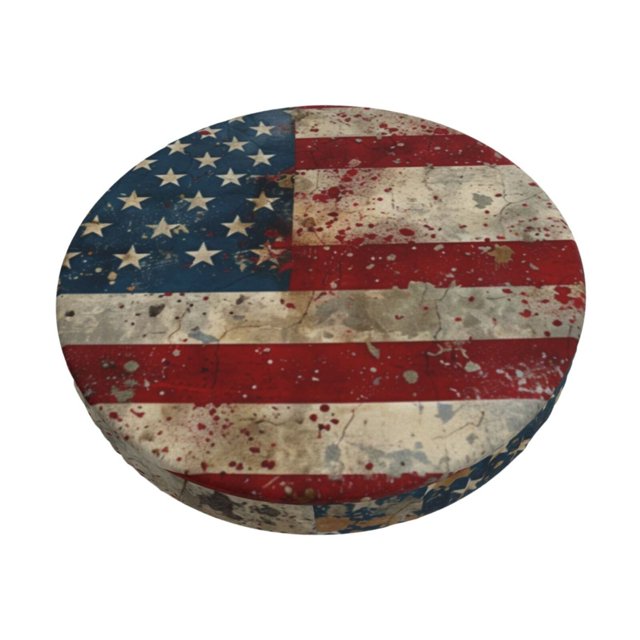 Balery American Flag1 Fundas de asiento para taburete de bar redondo de tela de terciopelo ajustables que protegen de arañazos y manchas para sillas de 14 a 17 pulgadas.-13 inch