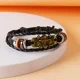 thumbnail image 2 of Pulsera pirata de One Piece de Anime, muñeco de acción de dibujos animados, sombrero de paja Lufei, pulsera tejida de cuero negro punk, juguete, regalo de cumpleaños, 2 of 3