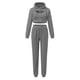 thumbnail image 4 of Puntoco Mujer Color Sólido Sling Chaleco Sudadera Cintura Alta Paquete Cadera Recta con Bolsillo Pantalones Traje De Tres Piezas Puntoco Puntoco-129, 4 of 5