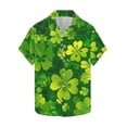 thumbnail image 4 of Ceisia Men's St. Patrick's Day All-Over Clover Print Stretch Short Sleeve Shirt Yellow XXXXL Gifts, 4 of 5