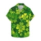 thumbnail image 2 of Blusa y camisa de manga corta con cuello vuelto para hombre Camisa de manga corta estampada para el Día de San Patricio Tops casuales con cuello vuelto Camisa Blusa Tops para hombre, 2 of 5