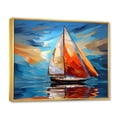thumbnail image 2 of Designart "Sailboat Sailing harmonies I" Sailing Boat Floater Framed Wall Art Living Room, 2 of 7