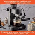thumbnail image 6 of 4 Cup Electric Espresso/Cappuccino Maker 800 Watts, Milk Frother, Glass Carafe, Removable Filter Basket, 6 of 7