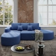 thumbnail image 2 of Daluvenix 112" L Shaped Modern Modular Sectional Curved Sofa Minimalist Style Comfy Cloud Couch for Living Room Apartment Boneless Couches Left Facing Chaise, 2 of 11