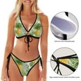 thumbnail image 3 of Dreamtimes Tropical Palm Leaves and Pineapple Bikinis Swimsuit Set for Women, Small, 3 of 7