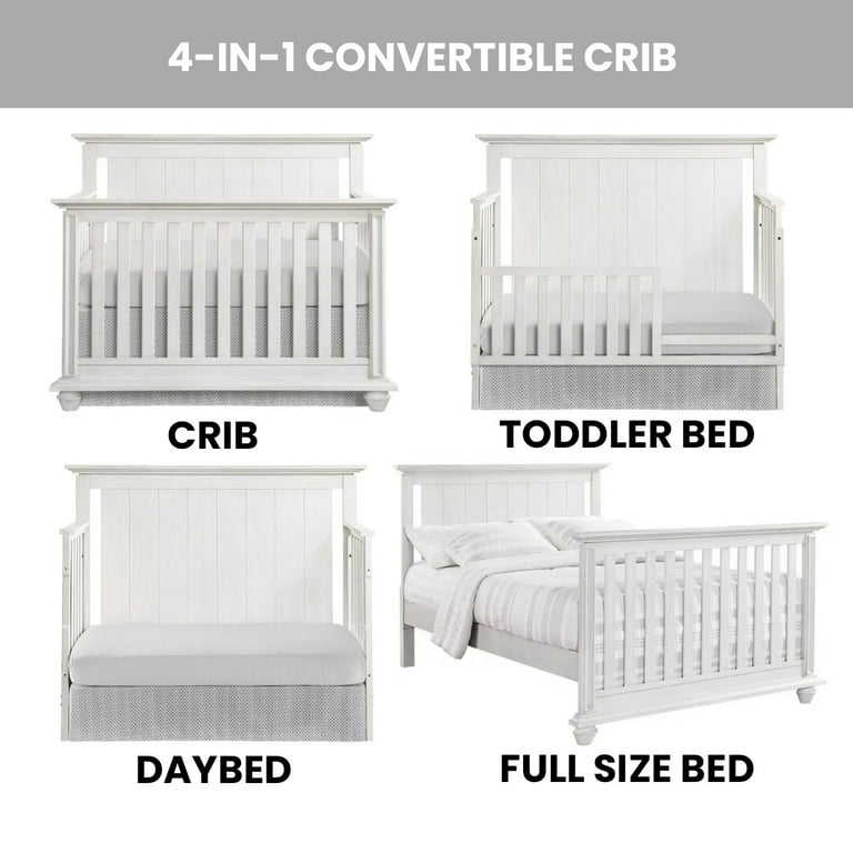 Oxford Baby Langston 4 in 1 Convertible Crib Weathered White