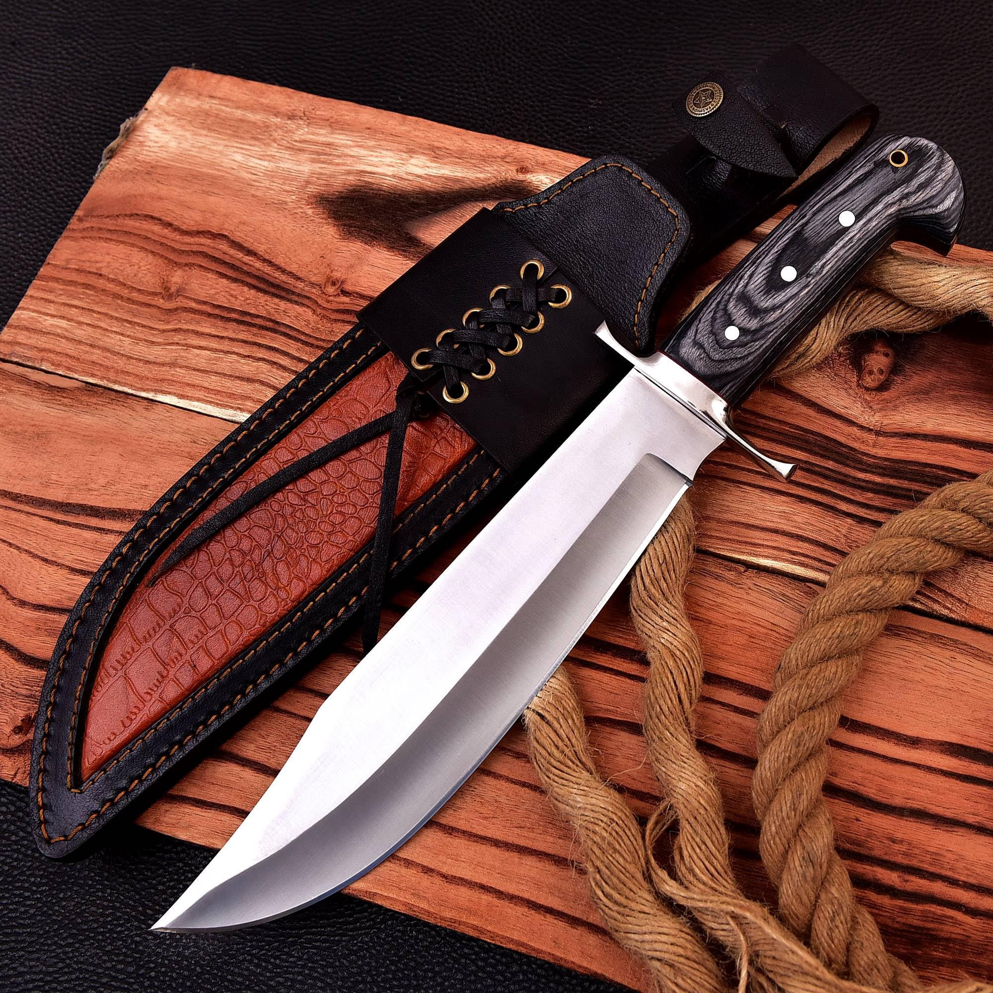 Poshland REG-109 Handmade D2 Steel 15.25 Inches Bowie Knife - Solid Engineered Wood Handle