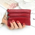 thumbnail image 2 of Bmisegm Women Fashion Leather Zipper Solid Color Underarm Bag Phone Bag Envelope Bag Purse Clutch Bag Compact Wallets for Women Red One Size, 2 of 5