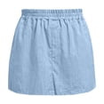 thumbnail image 7 of XUNKUSGA Skorts for Woman Comfortable High Elastic Waist Womens Skorts Casual Going Out Skirt with Built-In Shorts Solid Color Loose A-Line Mini Skirt,Light Blue,XL, 7 of 7