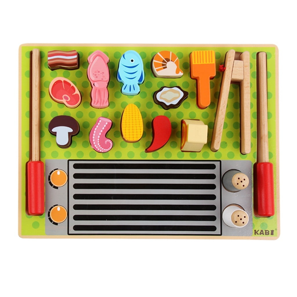 wooden food playset