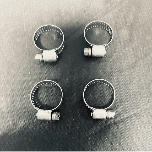 Helix Racing Hose Clamp 114-6406 0.31 Inch To 0.86 Inch Clamping Range; Worm Gear Style; Stainless Steel; Pack Of 4