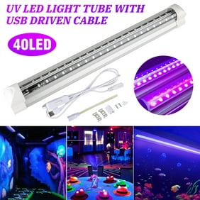 Black Lights, EEEkit 10W LED UV Blacklight Bar, Glow in The Dark Party Supplies Uplights, Ultraviolet Light Tube with USB Plug for Blacklight Party Body Paint Stage Lighting