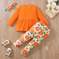 thumbnail image 6 of Cdudpw Cute Toddler Baby Girls Halloween Clothes Set Long Sleeve T-Shirt and Pants Kids 2pcs Outfits(Y209-Orange), 6 of 9