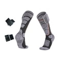 thumbnail image 2 of Calcetines térmicos con calefacción y nanocompuesto para botas, calcetines eléctricos hasta la , calcetines de esquí, tejido elástico mejorado gris, 2 of 8
