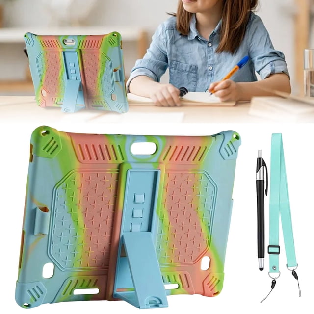Silicone Tablet Case with Stand - 10/10.1 Inch Android Tablet Cover with Holder, Kickstand, Protective Case, 1 Pack