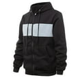 thumbnail image 4 of kpoplk Hoodies for Men Zipper Hoodie Splicing Large Size Sweater Jacket Mens Sweater S,Black, 4 of 4