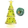 Costway Outdoor PreLit PopUp Xmas Tree, 4.6 FT Decorated with 110 Warm Lights for Porch Decor