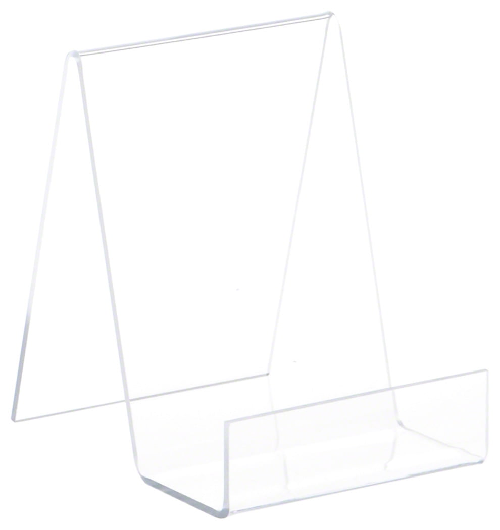 4.5"Hx3.375"Wx2.75"D Plymor Acrylic Flat Back Easel w/ Shallow Support Ledges 