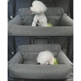 thumbnail image 4 of BODISEINT Dog Car Seat,Back Seat Pet Booster Seat Memory Foam Dog Car Bed Travel Safety Car Seat Washable Dog Bed Car Carrier,Pet Puppy Car Seat for Small to Medium-Sized Dogs (Linen Gray Double Seat), 4 of 7