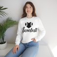 thumbnail image 4 of Cute Baseball Heart Sweatshirt Baseball Lover Mom Girlfriend Shirt Female Large, 4 of 5