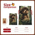 thumbnail image 3 of Honeii Jungle Hat Bear Print Small Burlap Bags,Christmas Drawstring Treat Bags Gift Bags Reusable Candy Goodie Wrapping Bags for Holiday Party Favors Supplies -Medium, 3 of 9