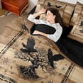 thumbnail image 4 of Feelyou Hippie Black Crow Twin Bedding Sets 7pcs, Bohemian Life Tree Bedding Comforter Set, 4 of 8