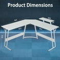 thumbnail image 2 of CL.HPAHKL L Shaped Gaming Desk, Computer Desk Corner Desk with Monitor Stand&Large Wooden Desktop, PC Gaming Desk Table for Home Office Sturdy Writing Workstation (White, 50 inch), 2 of 9