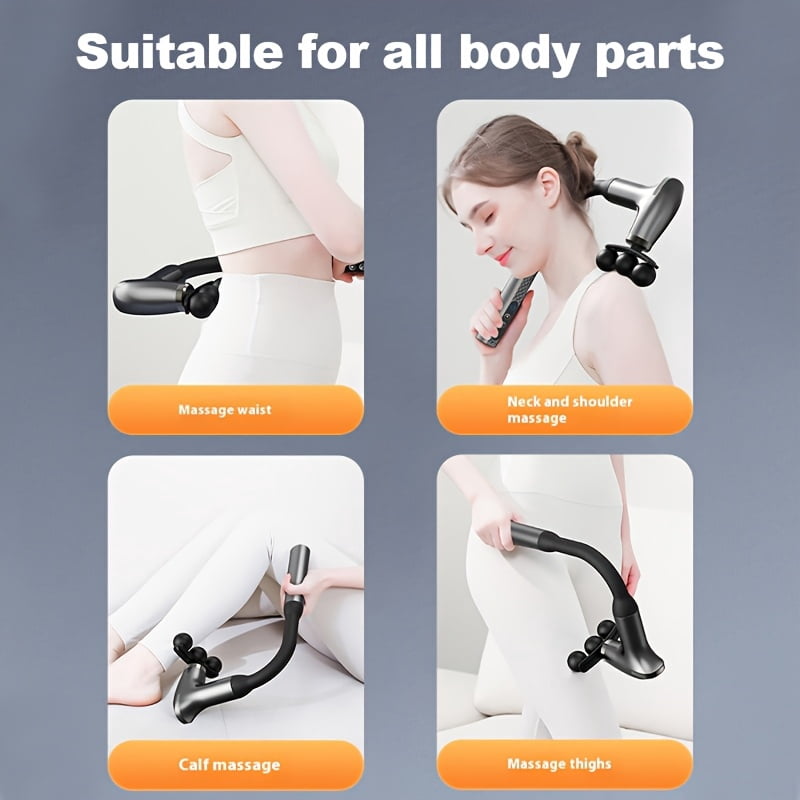 Upgraded Long-Handle U-Shaped Massage Gun, 10Mm Deep Tissue Massager, Back Massager, Portable Device for Muscles, Neck, Shoulders, Waist, And Legs, a Gift for Women