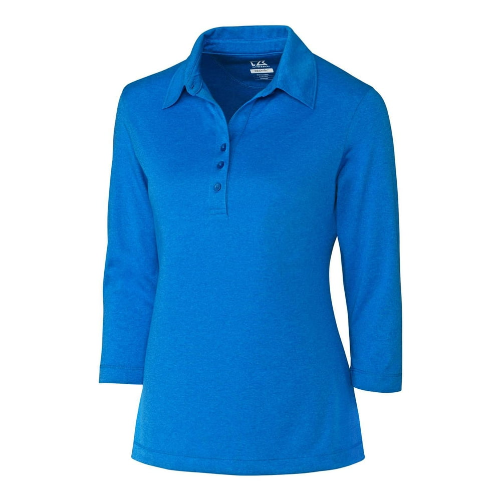 cutter & buck women's drytec threequarter sleeve chelan golf polo