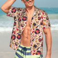 thumbnail image 7 of Honeii gold Skull Guitar record Print Men’s Hawaiian Shirt,Classic Button-Down Short Sleeve Shirt, for Beach, Vacation, and Outdoor Activities,X-Large, 7 of 7