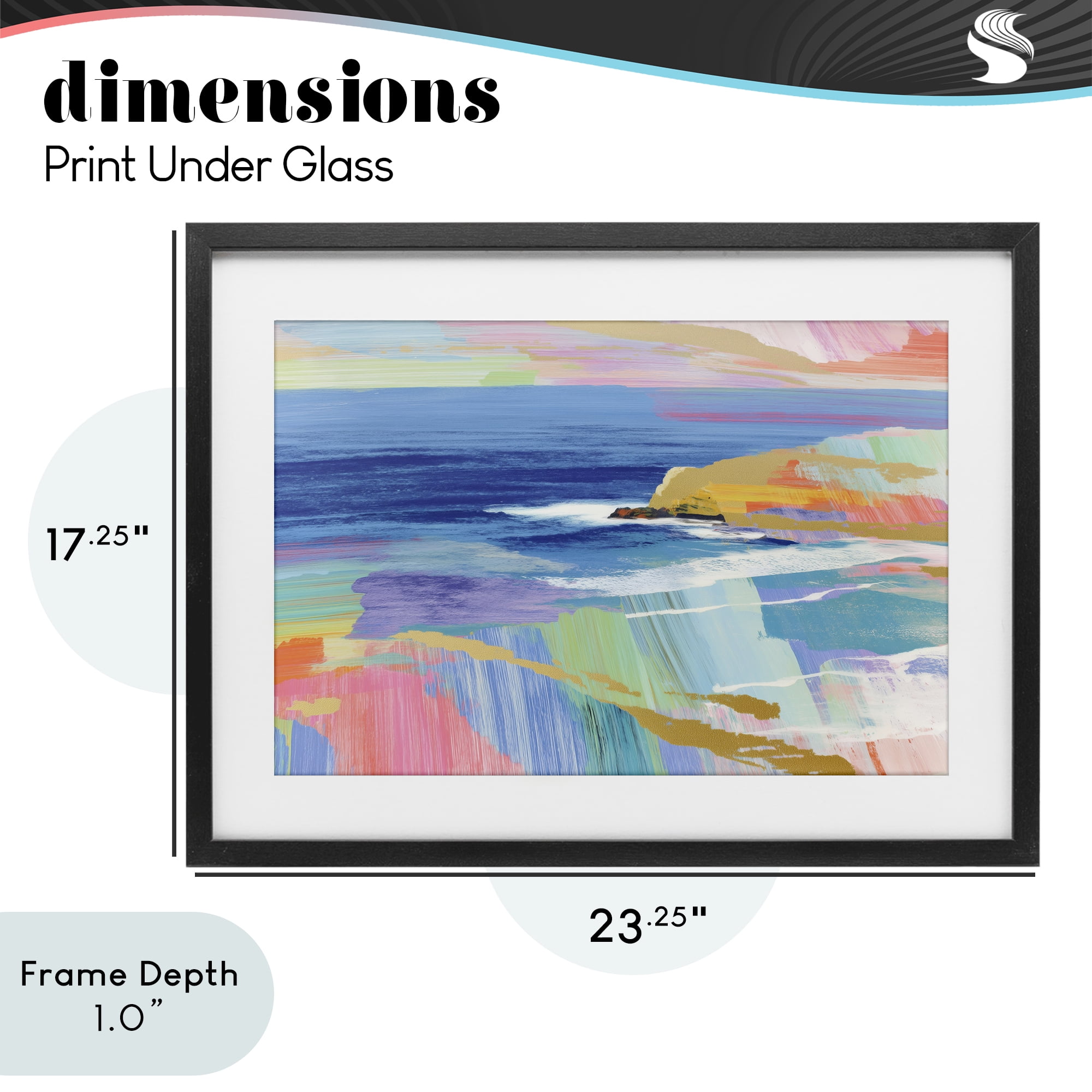 Stupell Industries Hawaii Coastline Abstraction Black Framed Print Under Glass, design by Chromatic Storm Studio