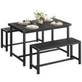 thumbnail image 1 of Kojooin 3 Piece Dining Table Set for 4, Kitchen Table with 2 Benches, Rectangular Rustic Small Space Furniture for Apartment or Studio, 1 of 8