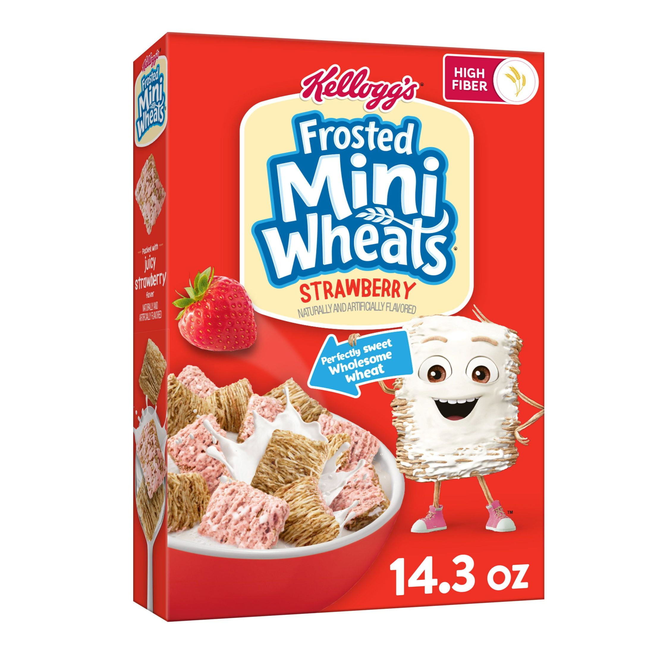 Kellogg's Frosted Mini Wheats Breakfast Cereal, Strawberry, 14.3 oz
