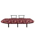 thumbnail image 3 of Floral Futon Couch, Vintage Rich Foliage Pattern Ornamental Spring Flowers and Circles, Daybed with Metal Frame Upholstered Sofa for Living Dorm, Loveseat, Orange Maroon and Yellow, by Ambesonne, 3 of 4