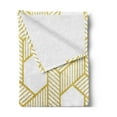 thumbnail image 2 of Geometric Soft Flannel Fleece Blanket, Entangled Stripes with Diagonal Lines Forming Hexagonal Shapes Contemporary, Cozy Plush for Indoor and Outdoor Use, 60" x 80", Yellow and White, by Ambesonne, 2 of 5