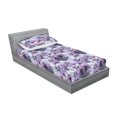 thumbnail image 2 of Flowers Fitted Sheet & Pillow Sham Set, Watercolor Blooming Wild Roses Vintage Floral Concept Soft Tones, Decorative Printed 2 Piece Bedding Decor, Twinxl, Purpleblue Lilac and Fuchsia, by Ambesonne, 2 of 2