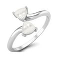 thumbnail image 2 of 0.40 Cts Trillion Pearl Gemstone Double Stone Bypass 925 Sterling Silver Promise Engagement Wrap Valentines Day Gifts Ring for Women, 2 of 3