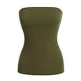 thumbnail image 3 of MixMatchy Women's Basic Solid Stretchy Cotton Long Bandeau Tube Top, 3 of 5