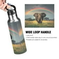 thumbnail image 2 of ALAZA Elephant and Rainbow Water Bottle Insulated Flask Stainless Steel Straw Lid 20 oz, 2 of 6
