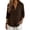 Coffee, variant on Button Down Shirts for Women 3/4 Sleeve V Neck Linen Blouses Business Casual Tops Zip Front V Neck Work Shirts Loose Fit Tunic Tops Blue,S
