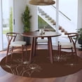 thumbnail image 3 of Round Rugs 6Ft, Brown Floral Round Area Rug Washable Indoor Throw Carpet, Spring Flower Soft Non Slip Circle Rug for Office Cabinet Home Decor Aesthetic, 3 of 8
