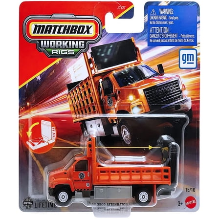 Matchbox Working Rigs GMC 3500 Attenuator Truck Diecast Vehicle (2025)