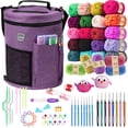 thumbnail image 1 of MIAOKE 79pc Crochet Kit, Gran Bolsa De Ganchillo Organizador de Almacenamiento de Hilo, Tejer Y Ganchillo, Bolsa de Ganchillo Impermeable, Ganchillo Accesorios, Ganchos de Ganchillo, Bolsa de Tejer, 1 of 8
