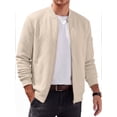 thumbnail image 2 of GIRUNS Mens Bomber Jacket Lightweight Casual Varsity Fall Winter Jackets Zip-Up Outerwear Coat Khaki 2XL, 2 of 8