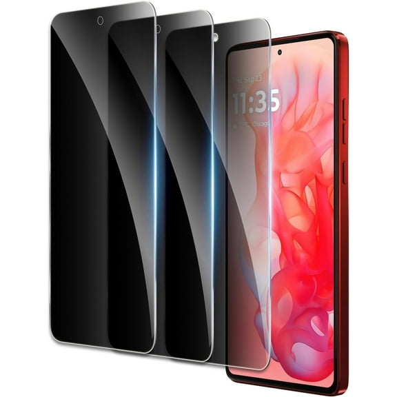 Privacy Screen Protector for Motorola Moto G Stylus 5G 2024, Shatterproof Tempered Glass Accessories, Tempered Glass Film, Case Friendly Ultra Resistant 9H Hardness Anti-Glare HD Black -3 Pack