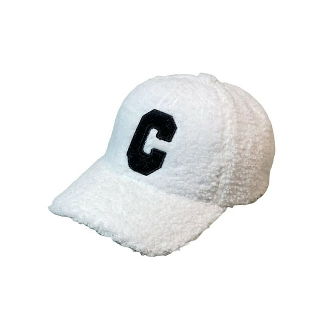 Qarigey Gorra de béisbol con letras C, sombrero de Color sólido, cómodo, transpirable, para otoño e invierno, decoración para la cabeza, sombreros Sombreros Blanco Qarigey AP013321-02